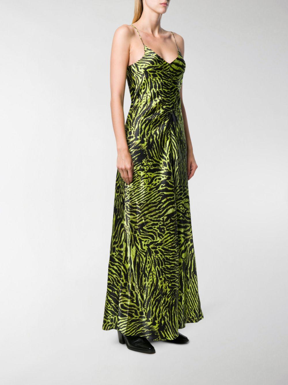 green and black maxi dress