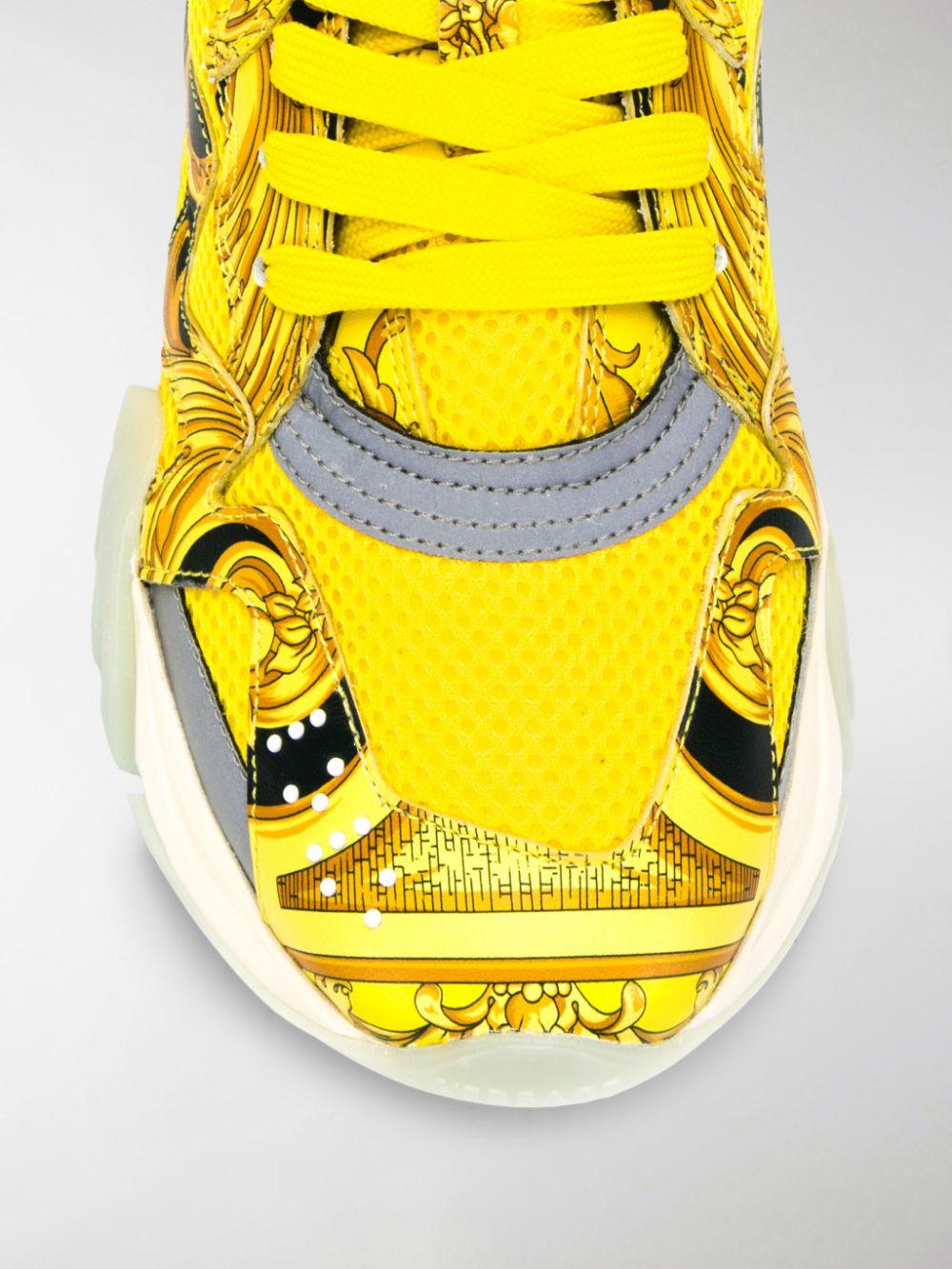 Versace Leather Squalo Sneakers in Yellow | Lyst