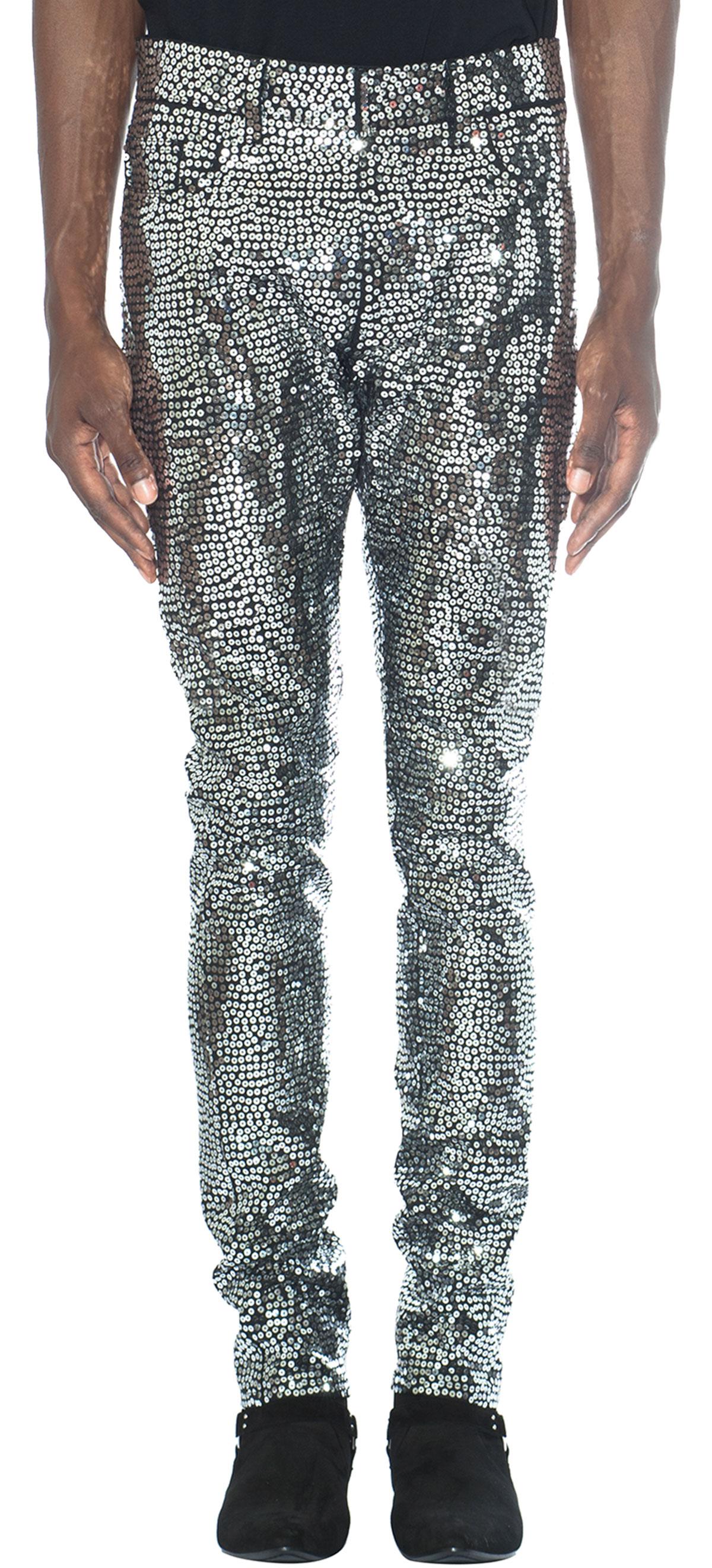 sparkly silver pants