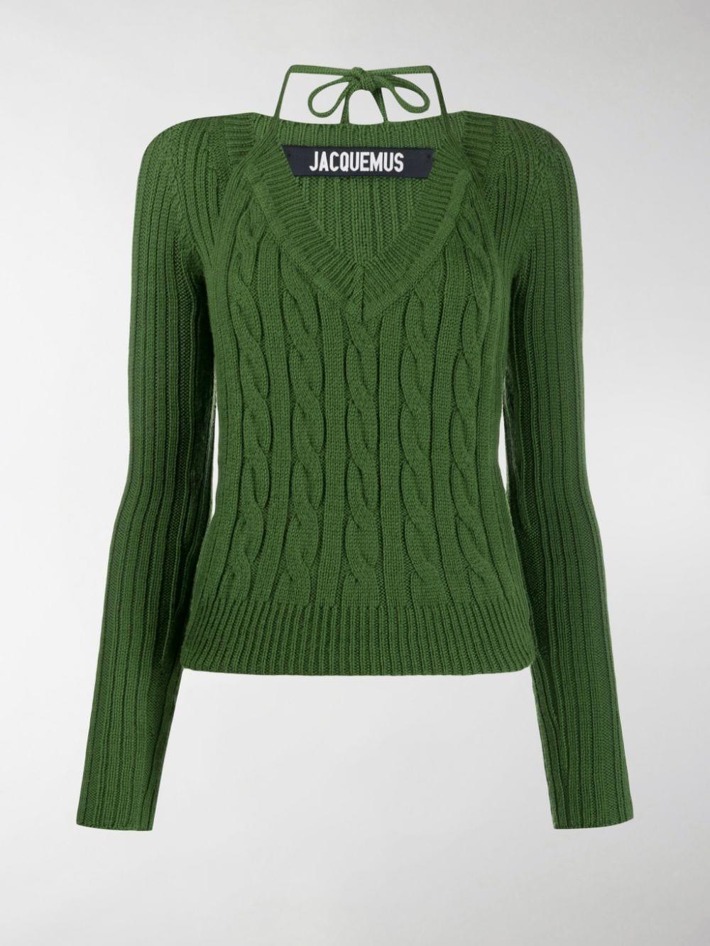 Jacquemus Layered Cable-knit Jumper in Green - Lyst