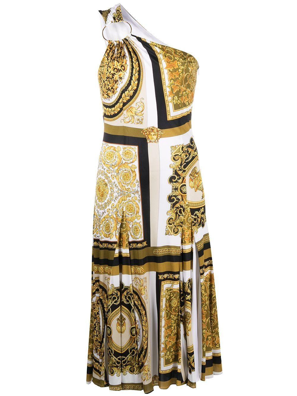 Versace Kleid mit Barock-Print in Weiß | Lyst DE