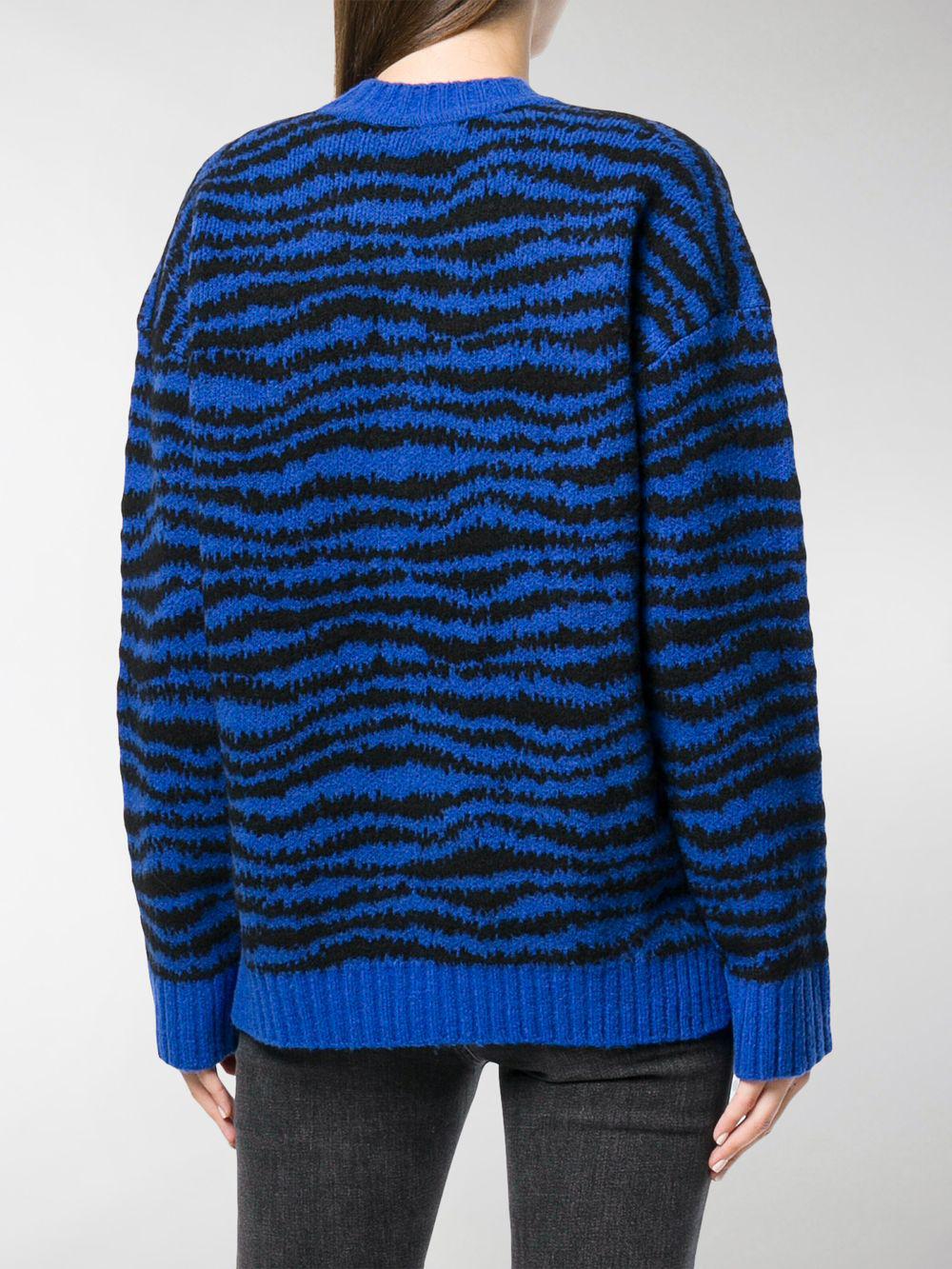 Marc Jacobs Wool Zebra Print Knitted Sweater in Blue - Lyst