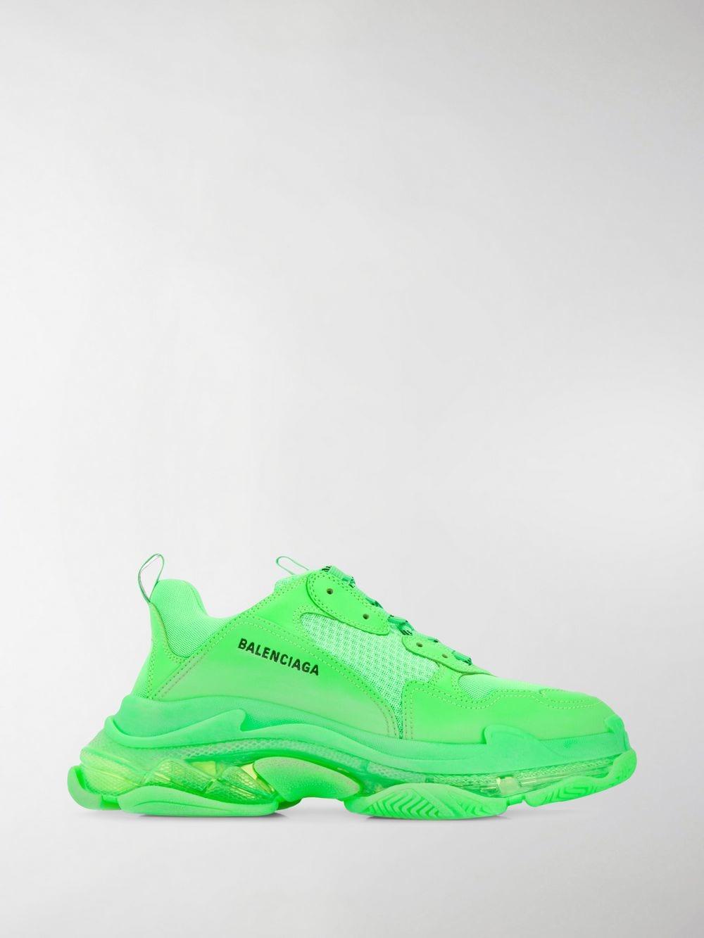 Balenciaga Leather Mint Clear Sole Triple S Sneakers By in Green for ...