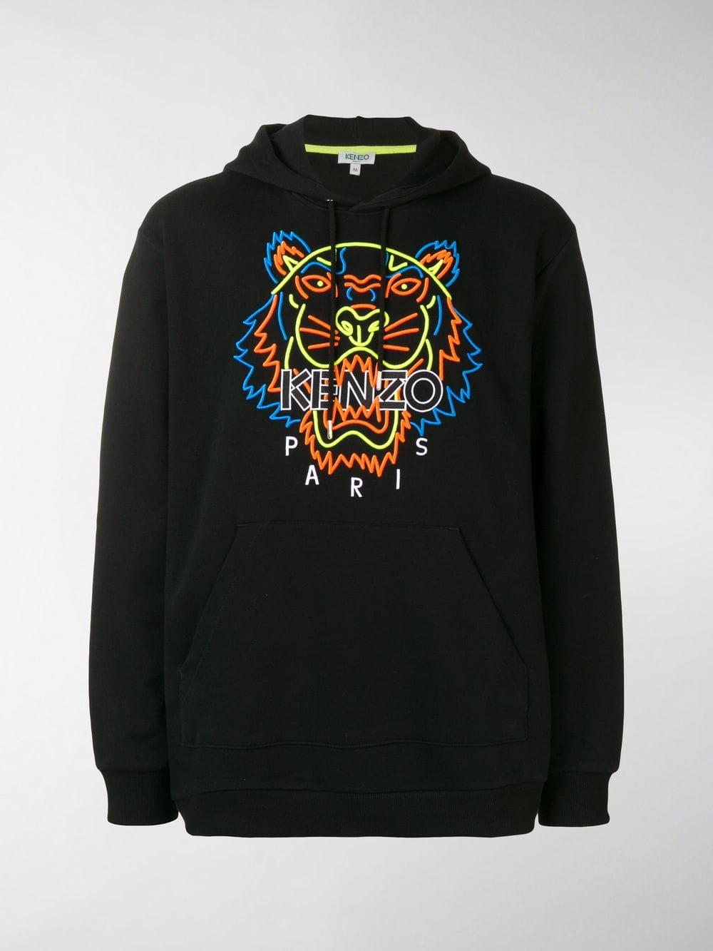 KENZO Neon Tiger Embroidered Hooded 