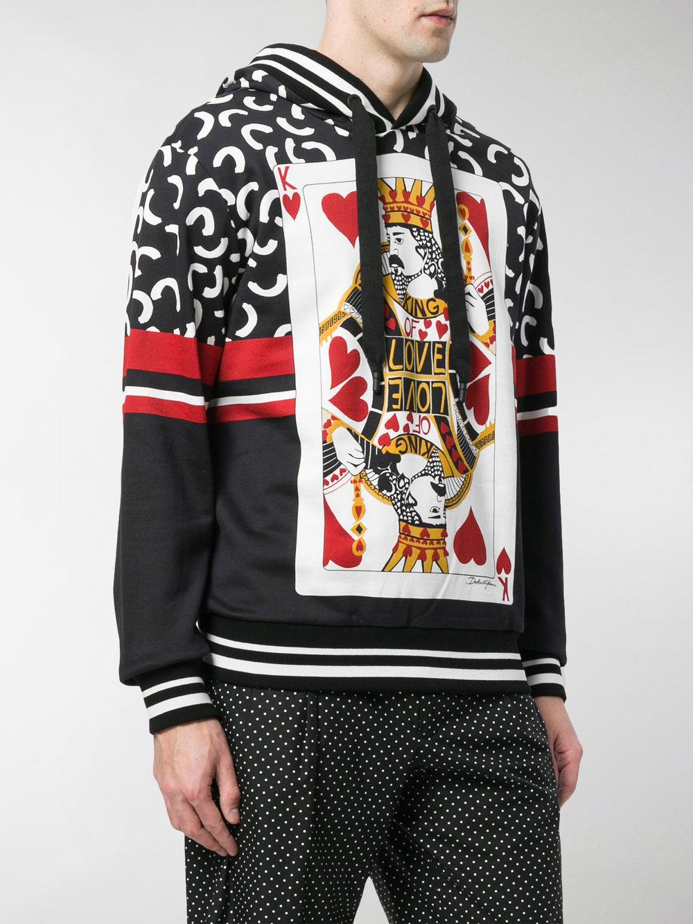 Dolce & Gabbana King Of Hearts Hoodie in Black for Men | Lyst
