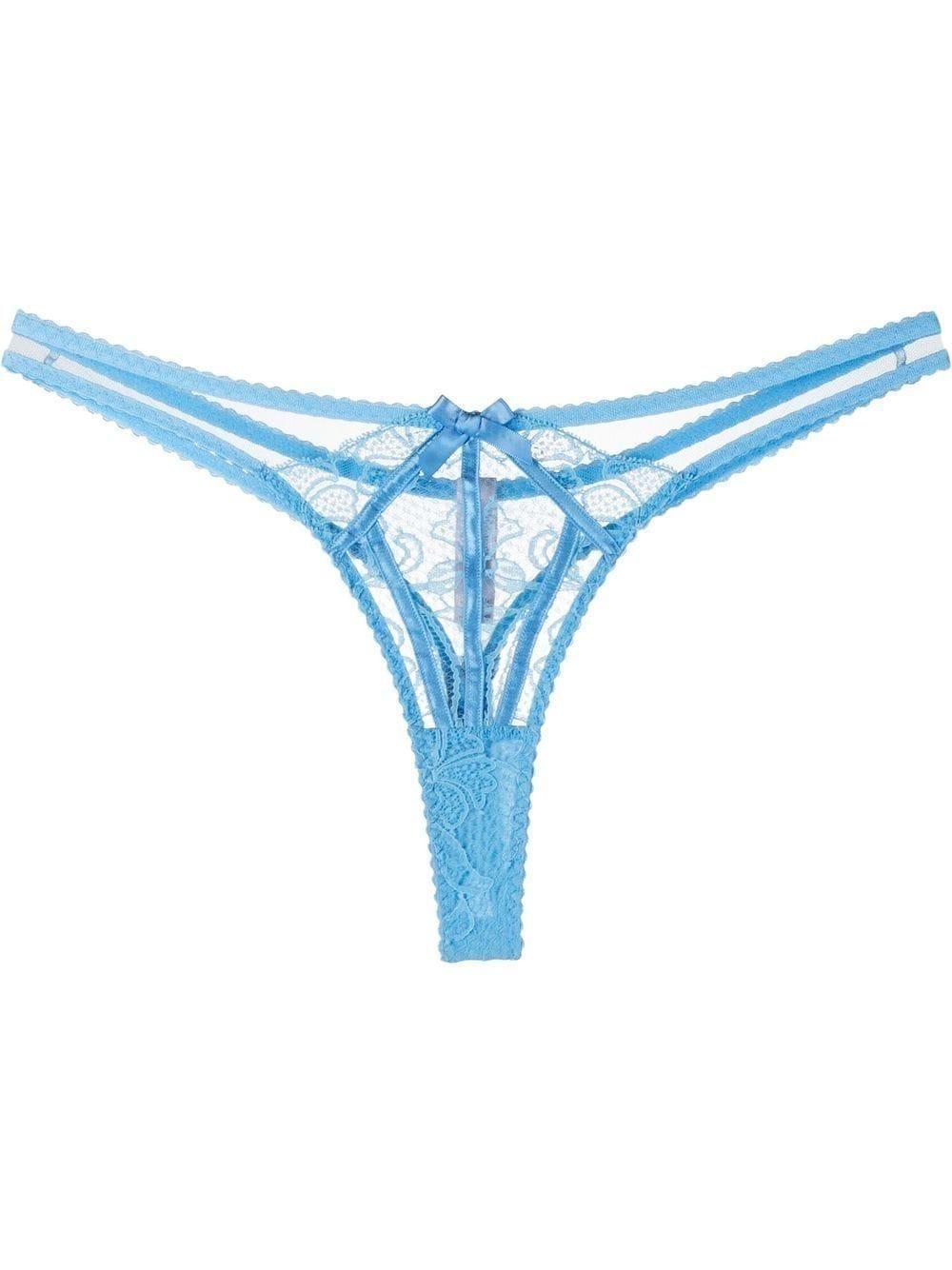 Agent Provocateur Lace-detail Sheer Thong in Blue | Lyst