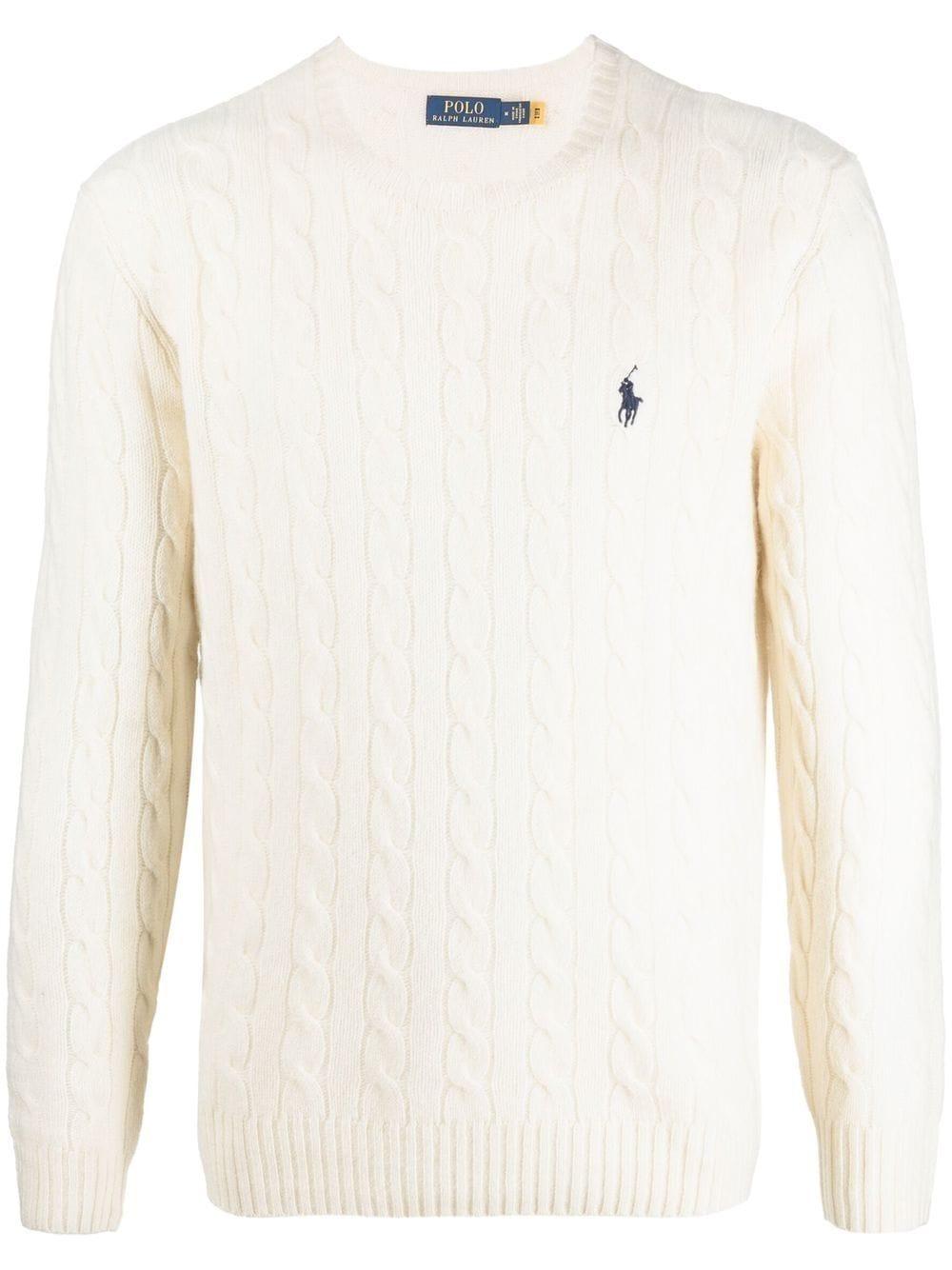 Polo Ralph Lauren Long Sleeve Pullover Knit in White for Men | Lyst