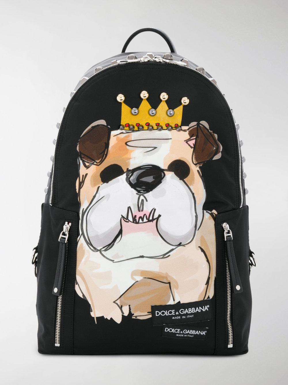 Dolce & Gabbana Leather Bulldog Backpack in Black for Men | Lyst