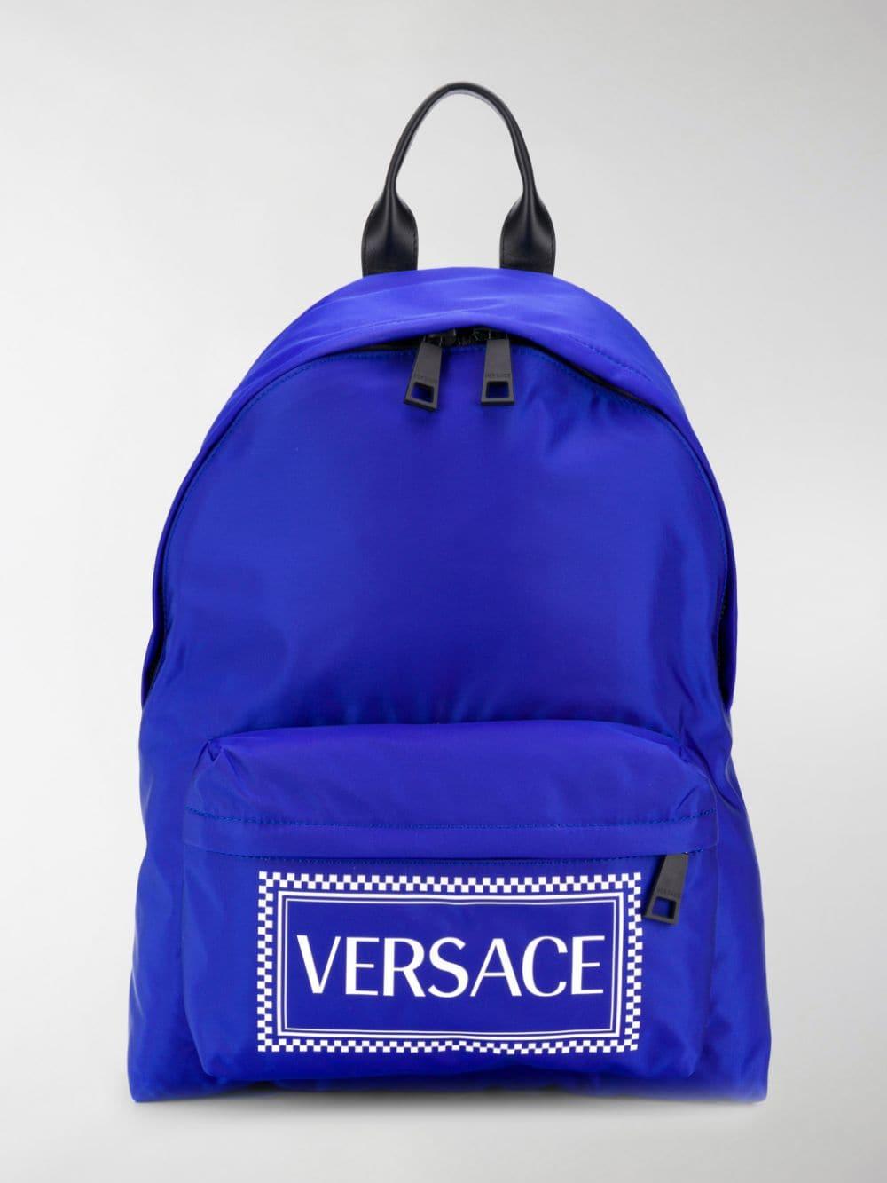 versace backpack navy blue
