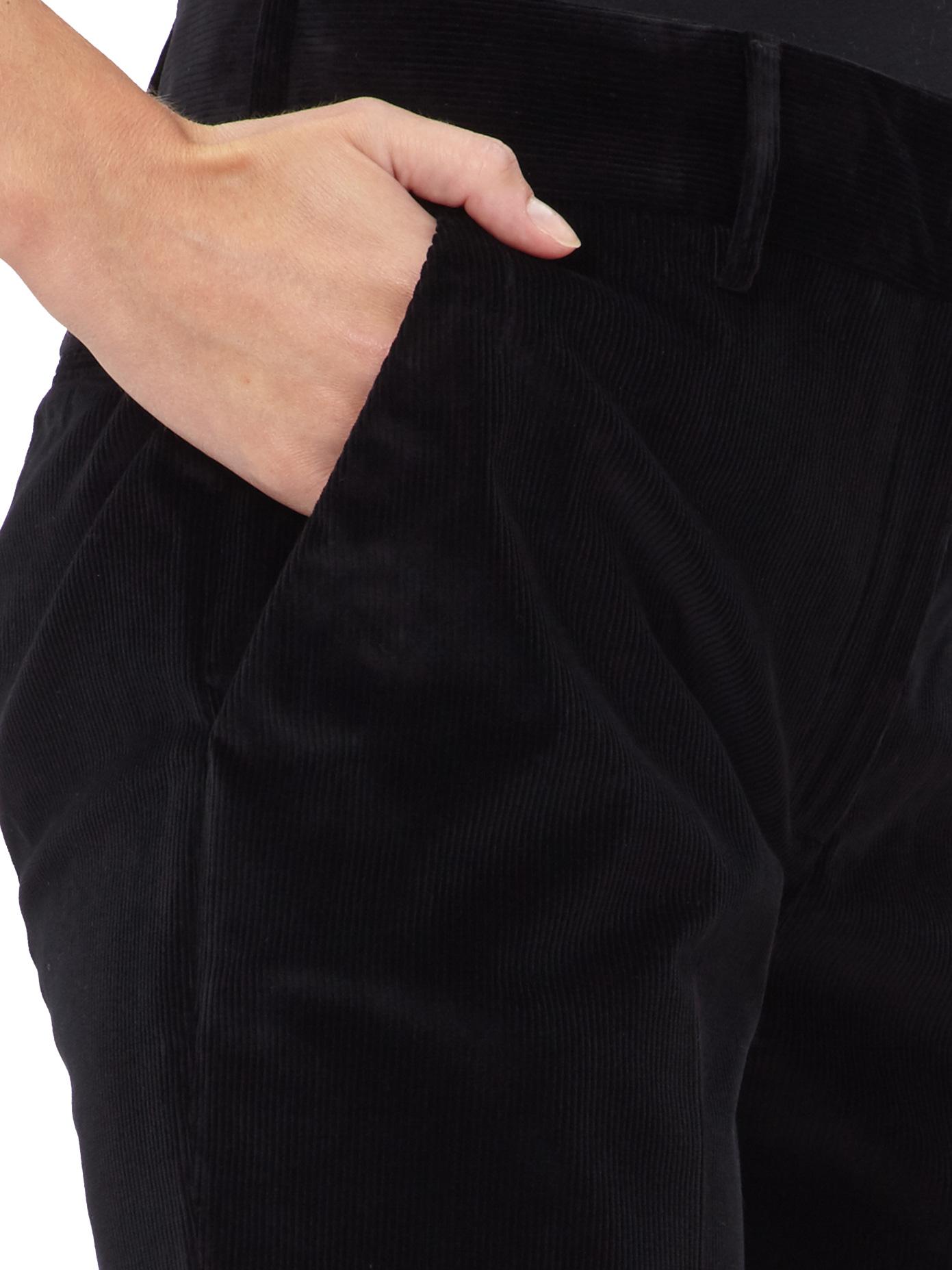 black flared corduroy trousers