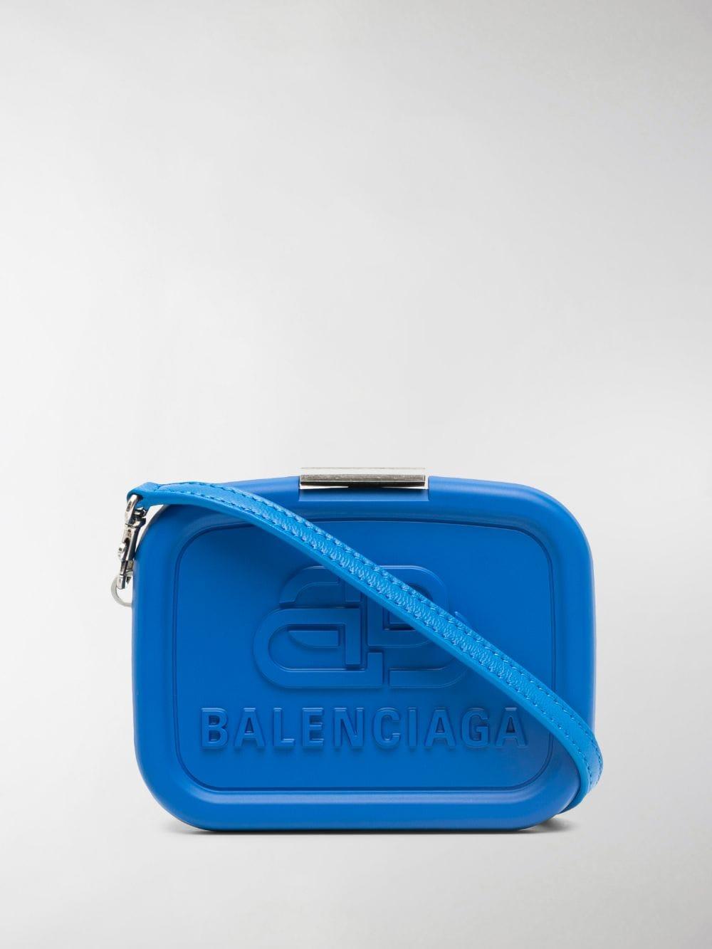 Balenciaga Lunch Box Mini Leather Case Bag in Blue | Lyst