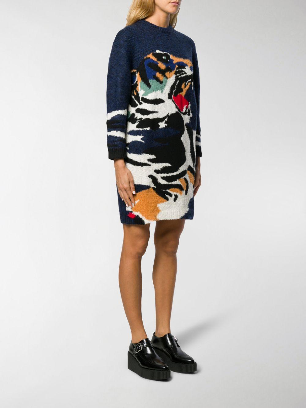 KENZO Wool 'tiger Head' Sweater Dress 