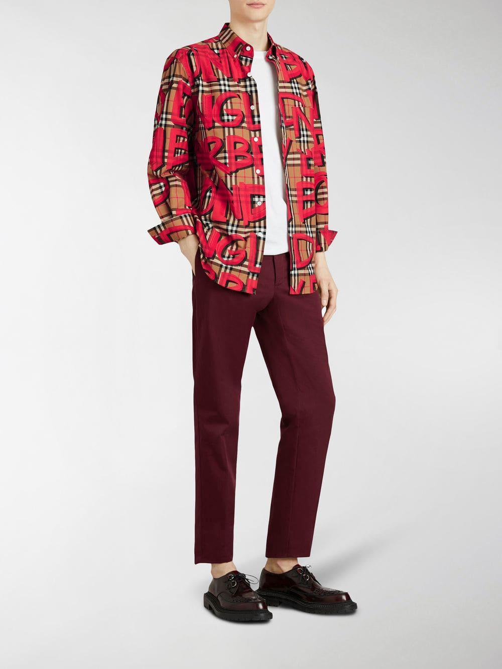 Burberry Red Graffiti Signature Button 