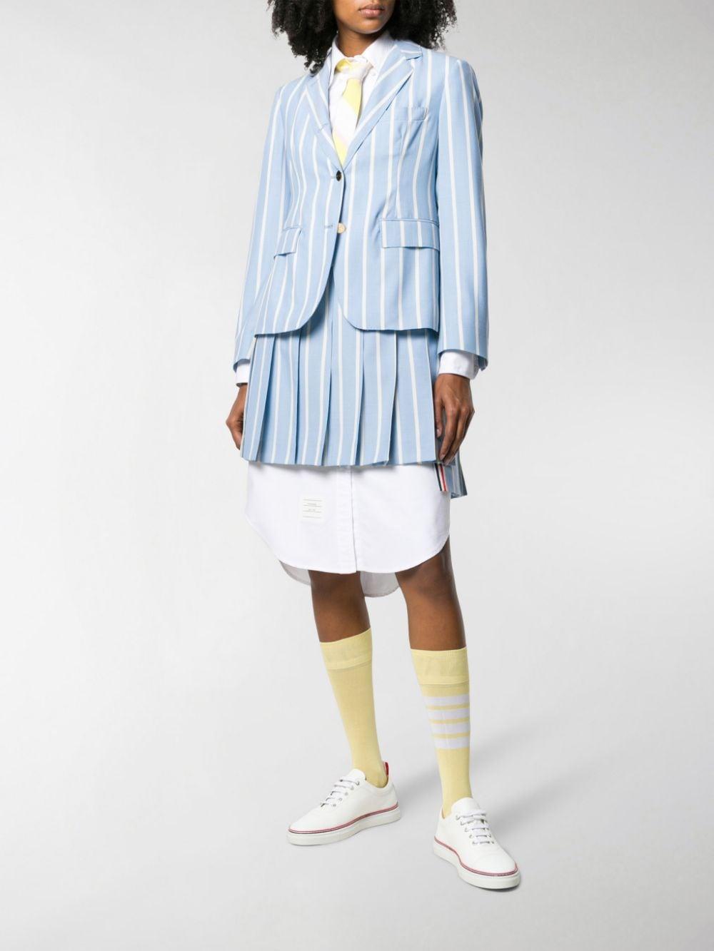 Thom Browne Wool Vertical-stripe Pleated Mini Skirt in Blue - Save 30%