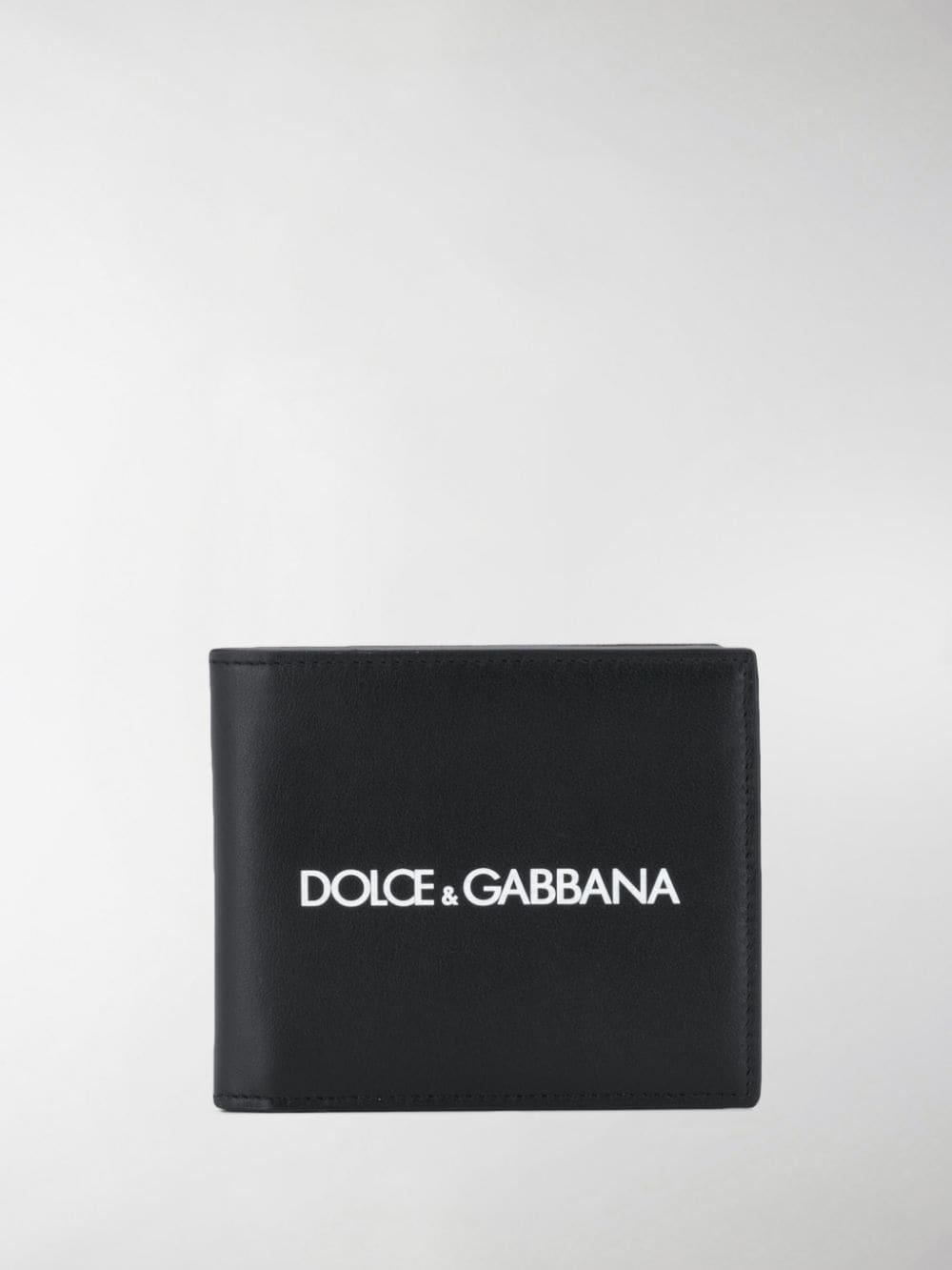 Dolce & Gabbana Leather Logo Print Bifold Wallet in Black for Men - Lyst