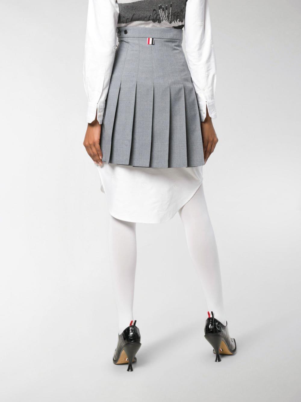 Thom Browne School Uniform Mini Skirt in Grey (Gray) - Lyst