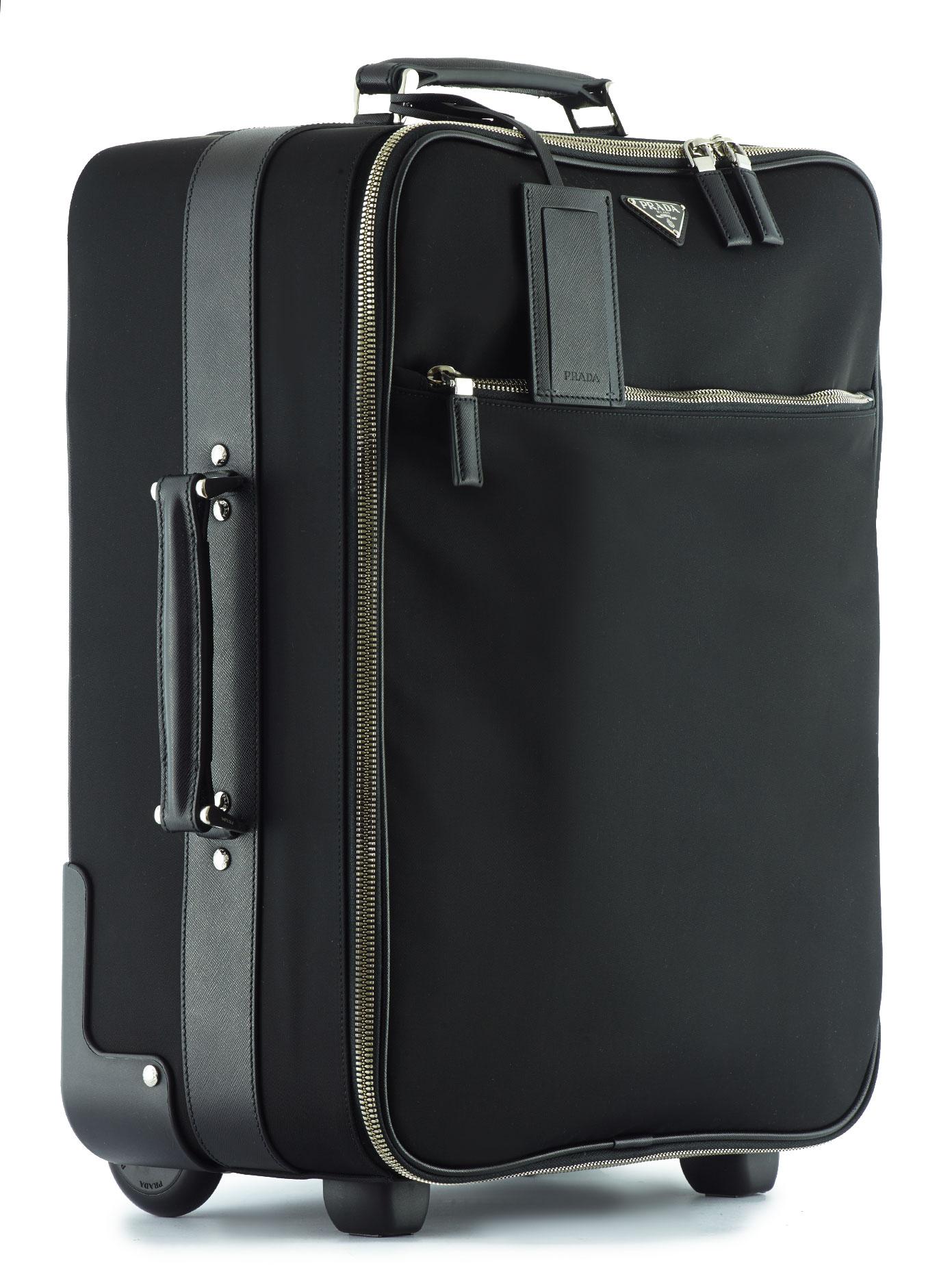 Prada Synthetic Nylon Carryon Trolley Bag in Black for Men Lyst