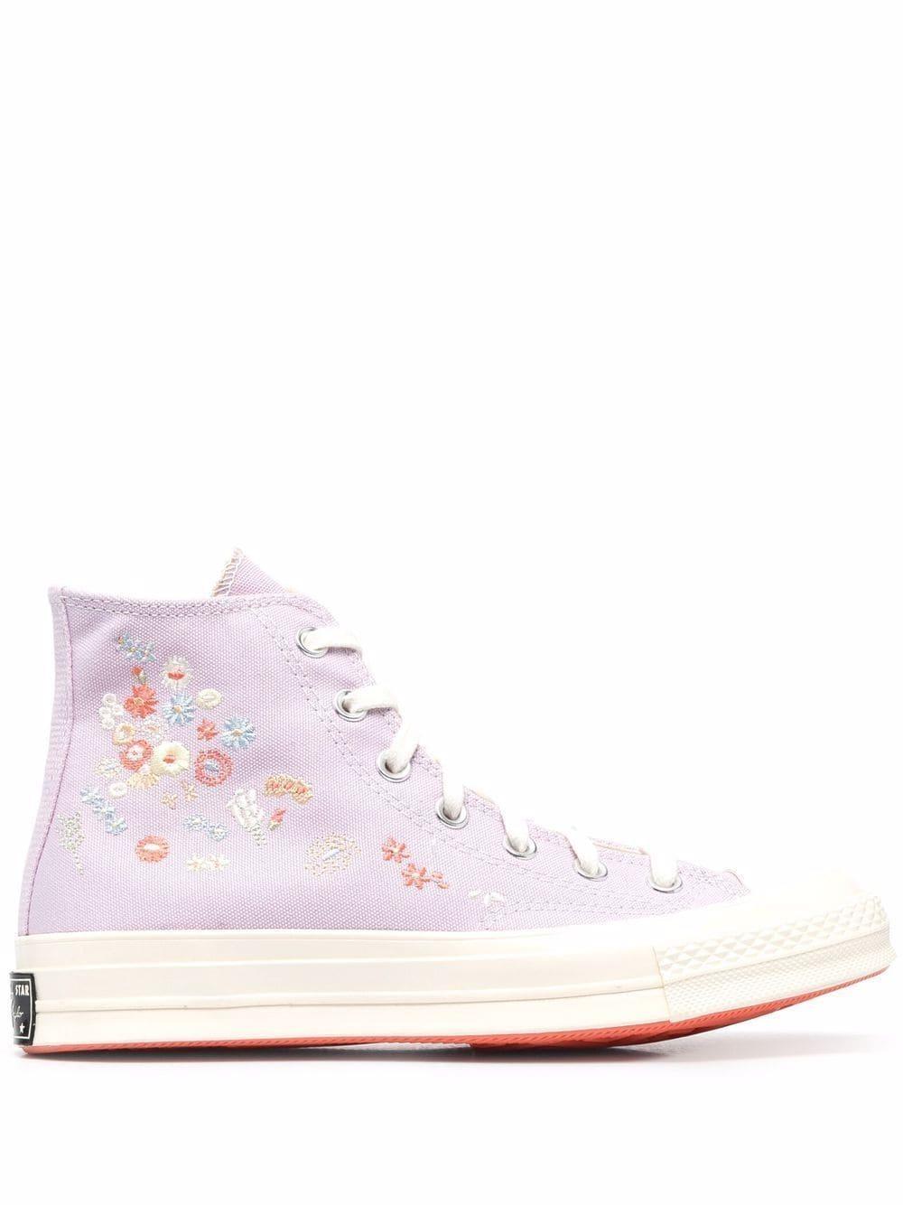 Converse Chuck 70 Floral-embroidered Sneakers in Purple | Lyst