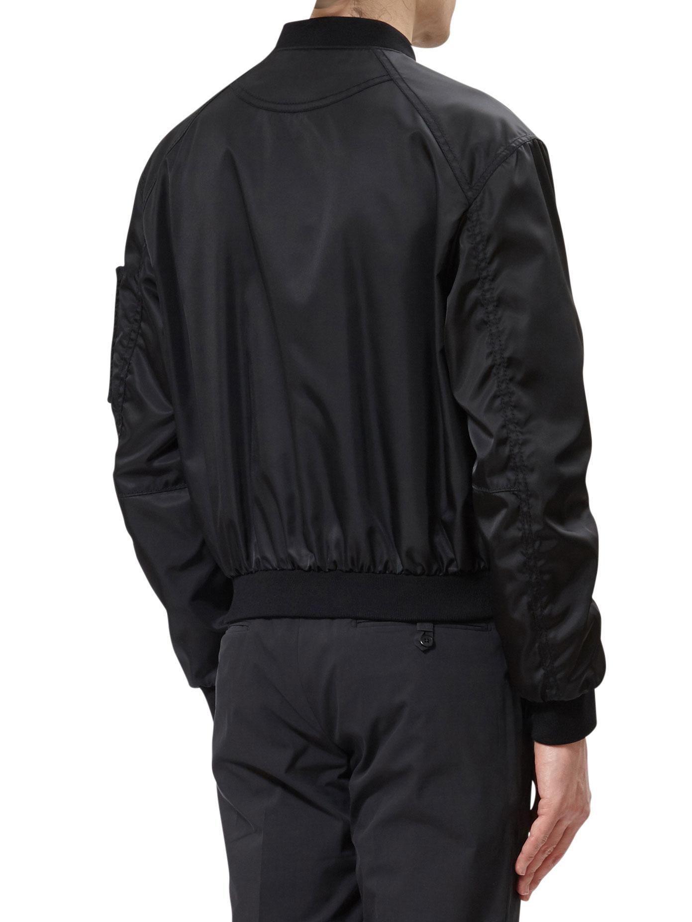 Prada Synthetic Nylon Bomber Jacket in Black for Men - Lyst
