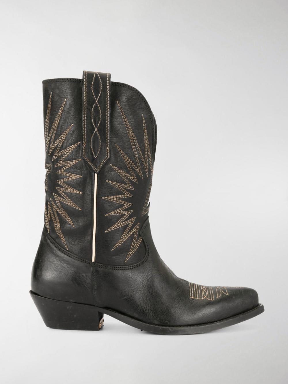 Golden Goose Deluxe Brand Goose Wish Star Cowboy Boots in Black Lyst