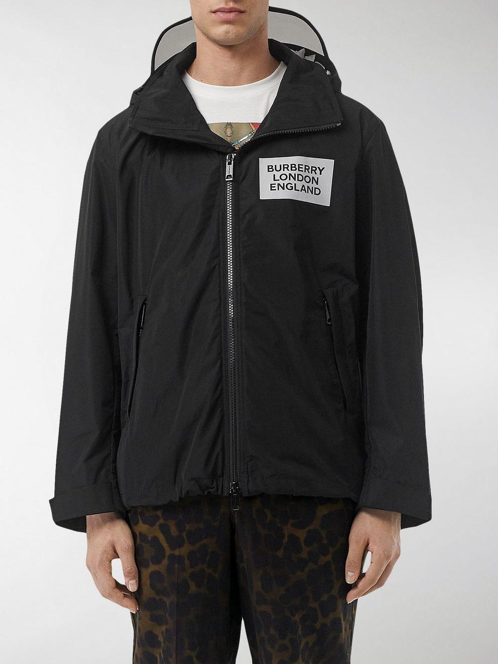 Burberry Synthetic Detachable Hood Taffeta Jacket in Black for Men - Lyst