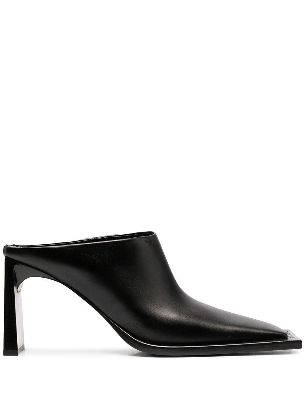 Balenciaga Leather Square-toe Mules in Black | Lyst