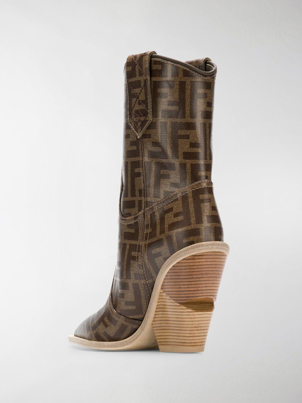 fendi printed cowboy boots
