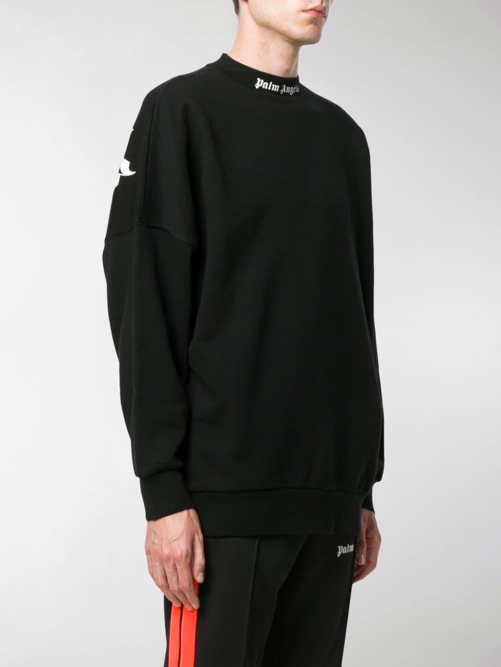 Download Palm Angels Mock Neck Logo Sweatshirt in Black for Men - Lyst
