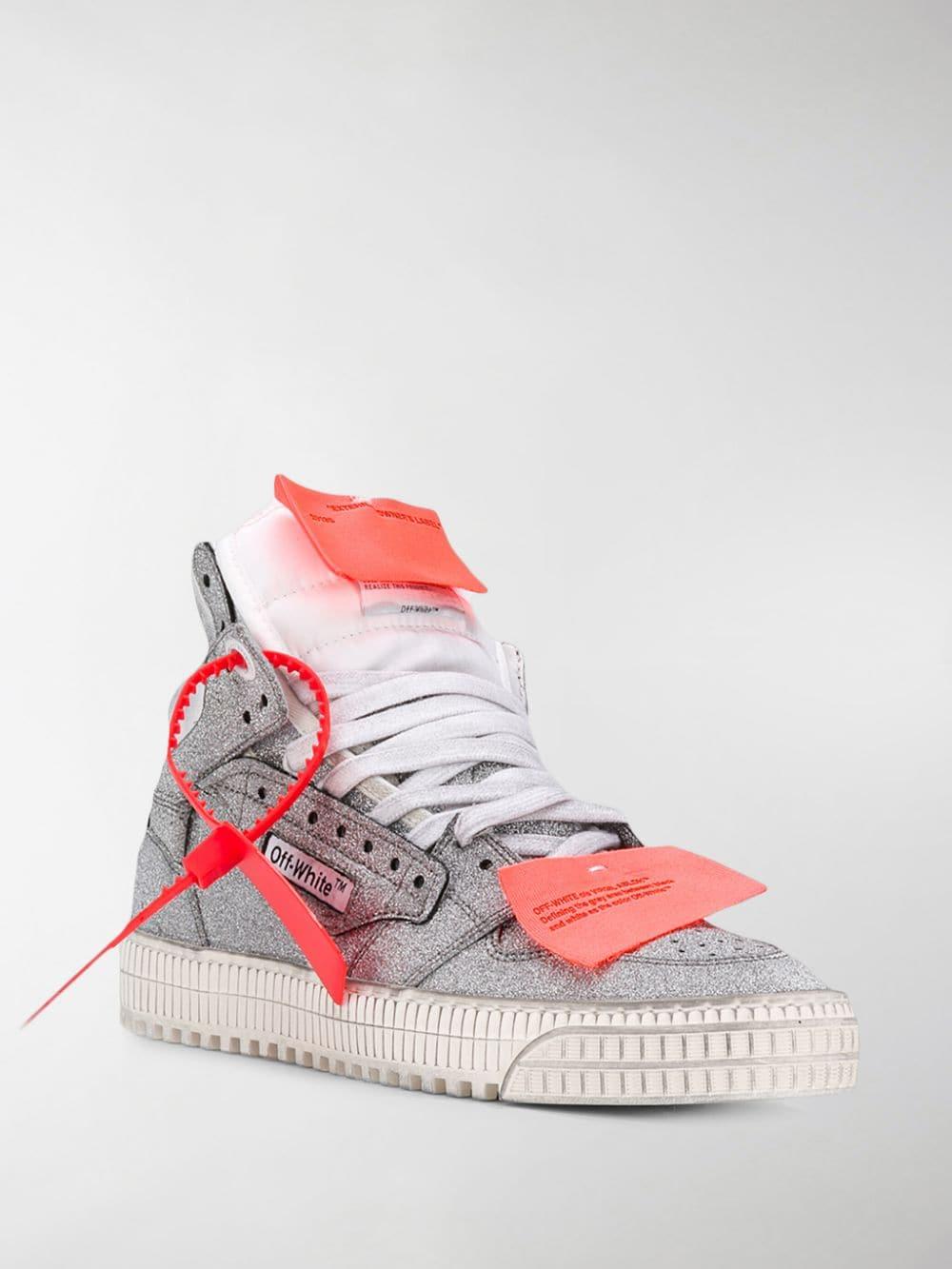 Off-White c/o Virgil Abloh Leder High-Top-Sneakers im Glitter-Look in  Mettallic - Lyst