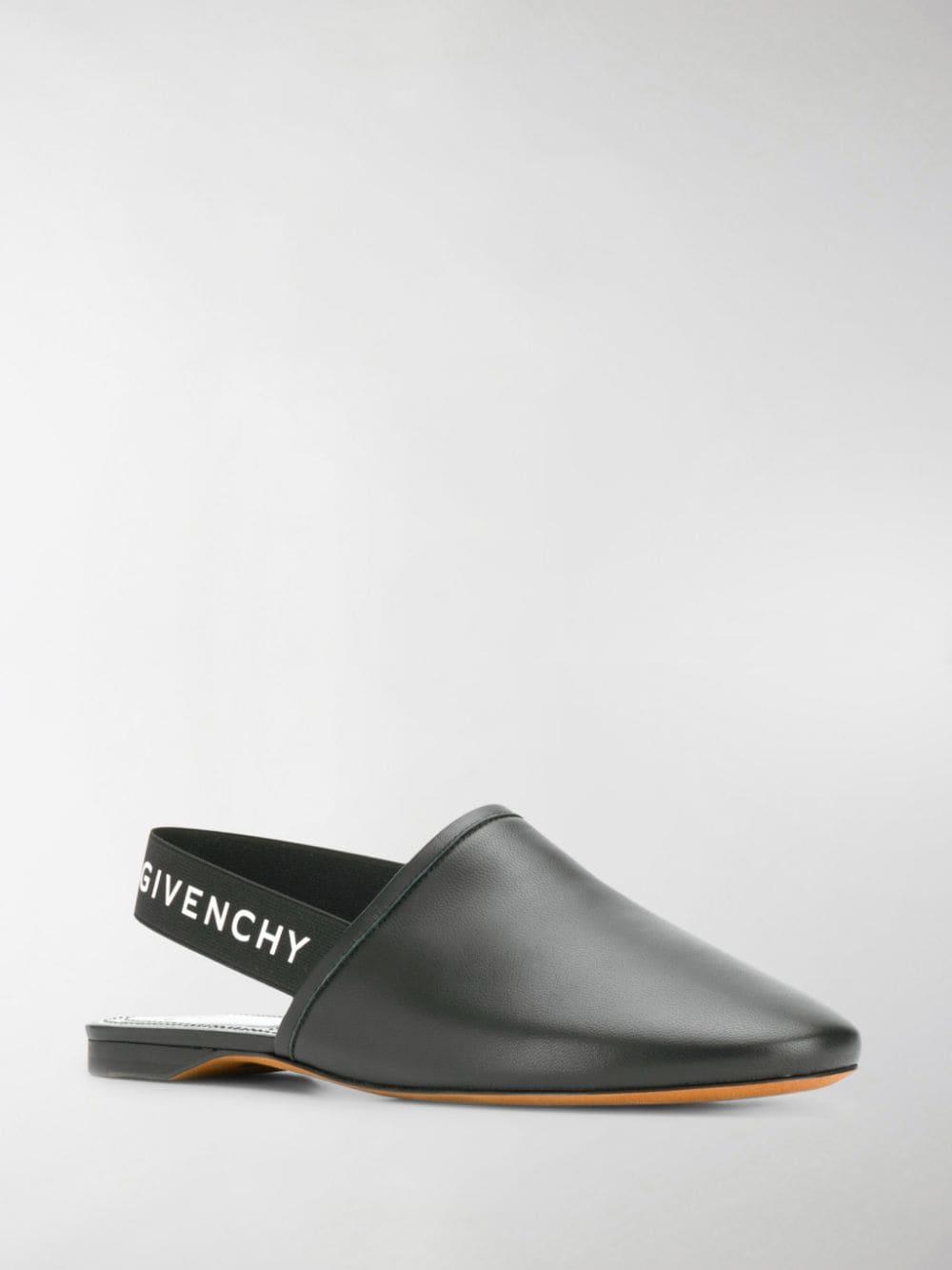 Givenchy Slingback Flat Mules in Black,Silver (Black) | Lyst