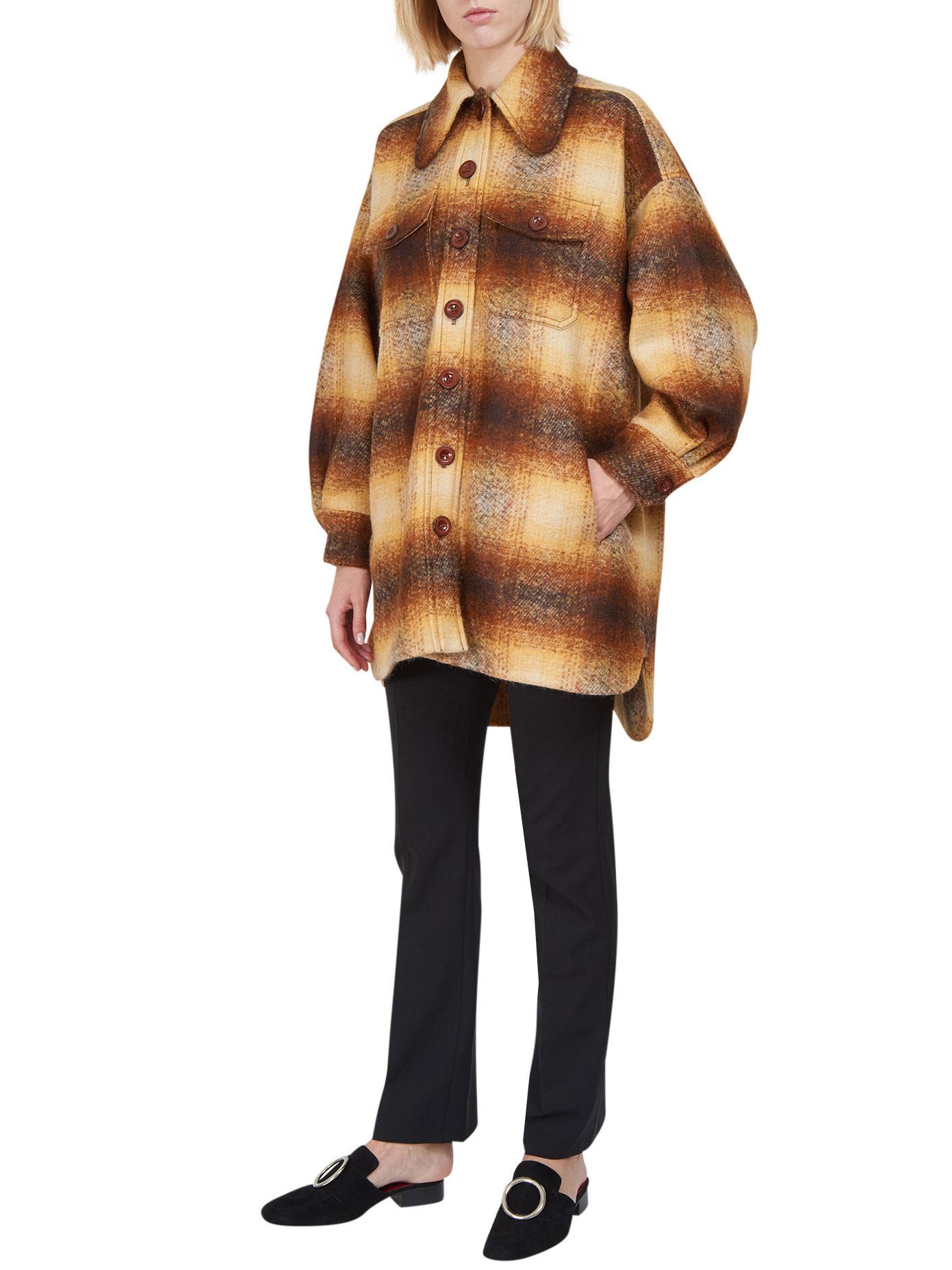 chloe check coat