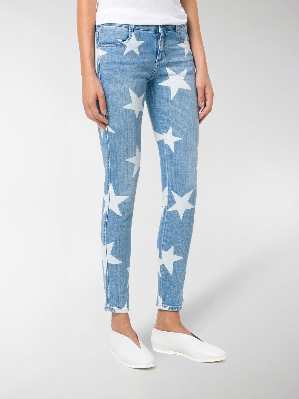 star print skinny jeans