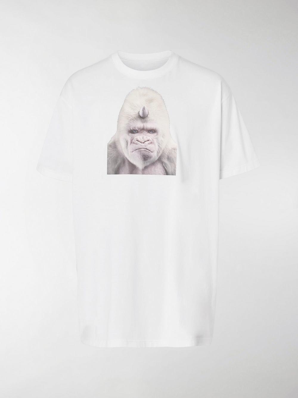 Burberry Gorilla Print Cotton T-shirt in White for Men | Lyst