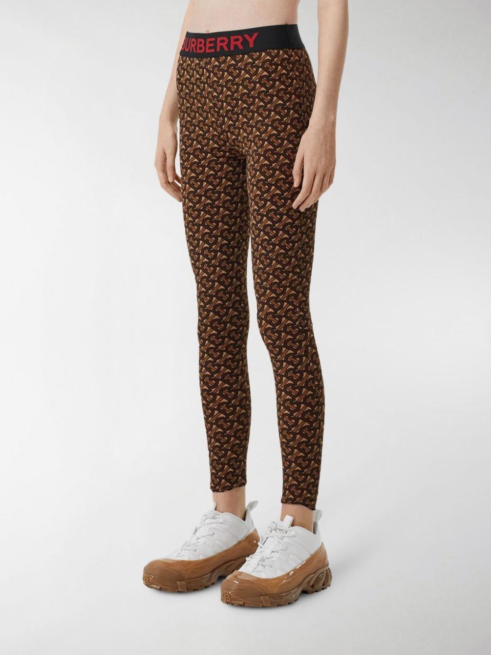 Burberry Synthetic Monogram Print Stretch leggings in Brown - Lyst