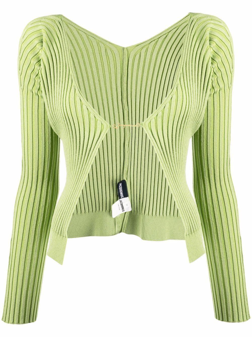 Jacquemus Logo-charm Open Cardigan in Green | Lyst