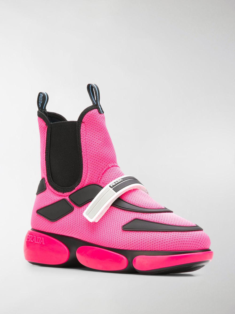 Prada Rubber Cloudbust High-top Sneakers in Fuchsia (Pink) | Lyst