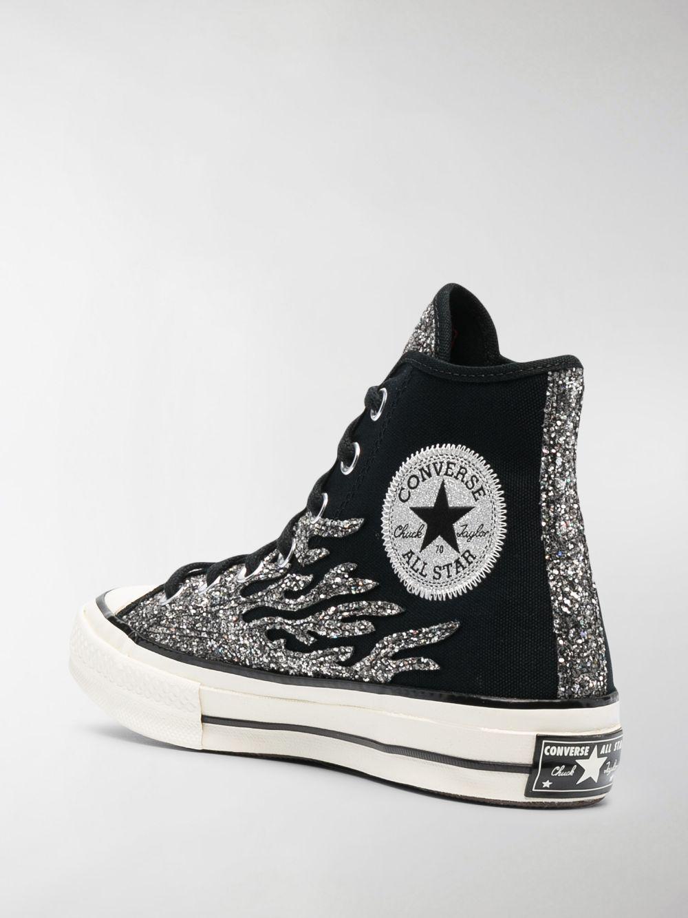 Converse Glitter Flame Chuck Taylor All-star Sneakers in Black | Lyst