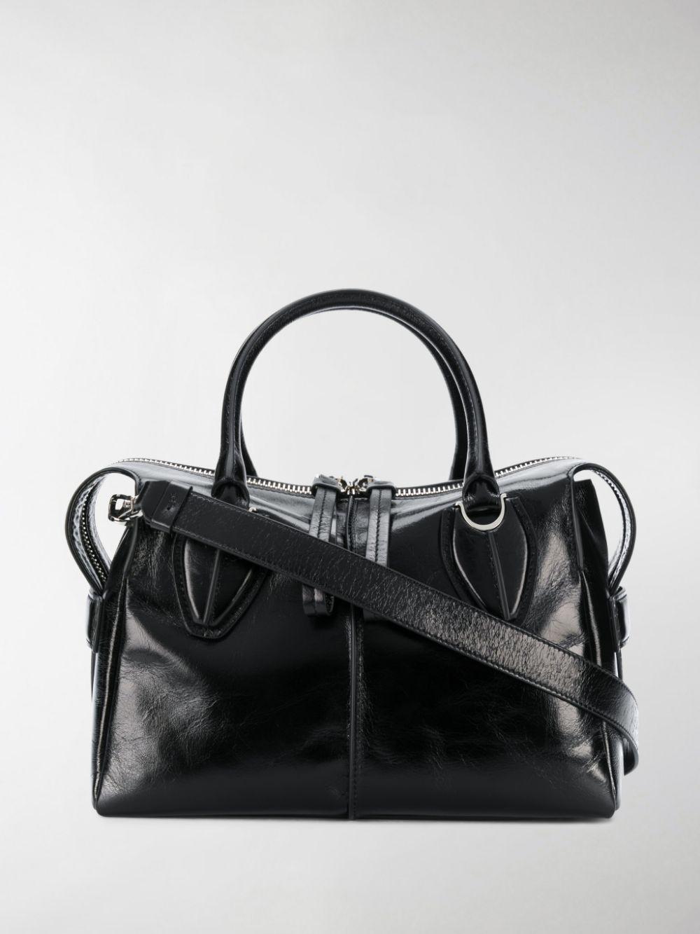 Tod's Leather Medium Bauletto Tote Bag in Black - Lyst