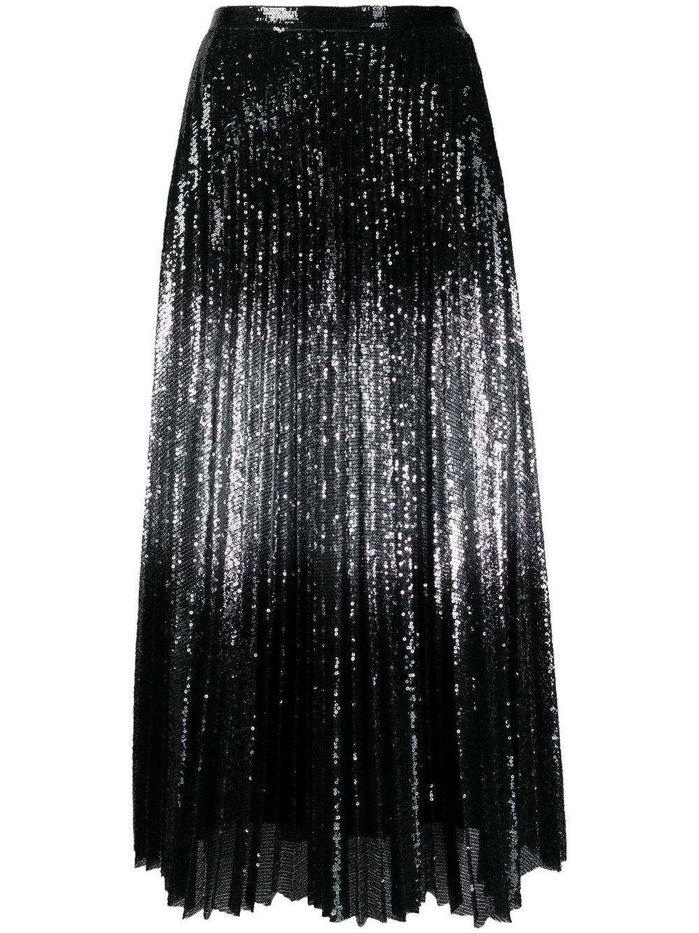 Max Mara Max Mara (vip) Sequin-design Pleated Skirt in Black | Lyst