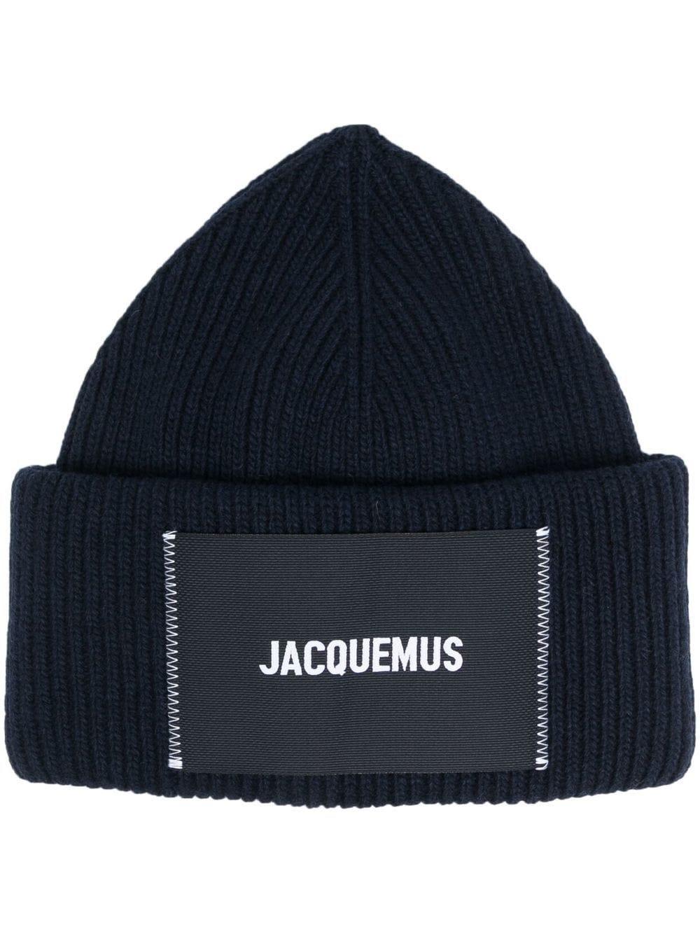 Jacquemus Logopatch Beanie in Blue Lyst