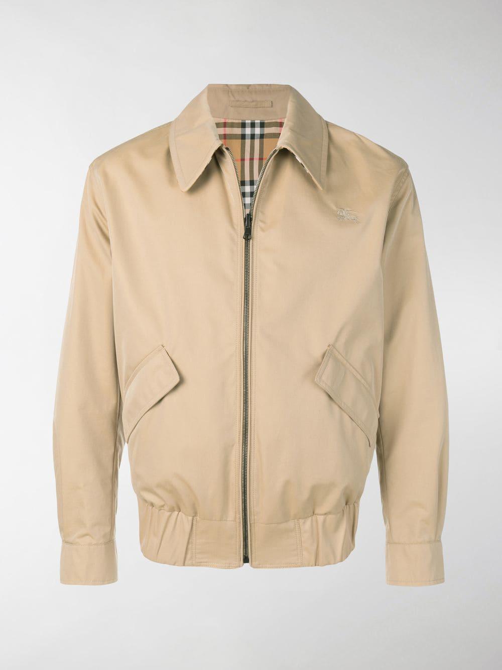 Burberry Reversible Gabardine And Check Harrington Jacket in Brown for Men  | Lyst