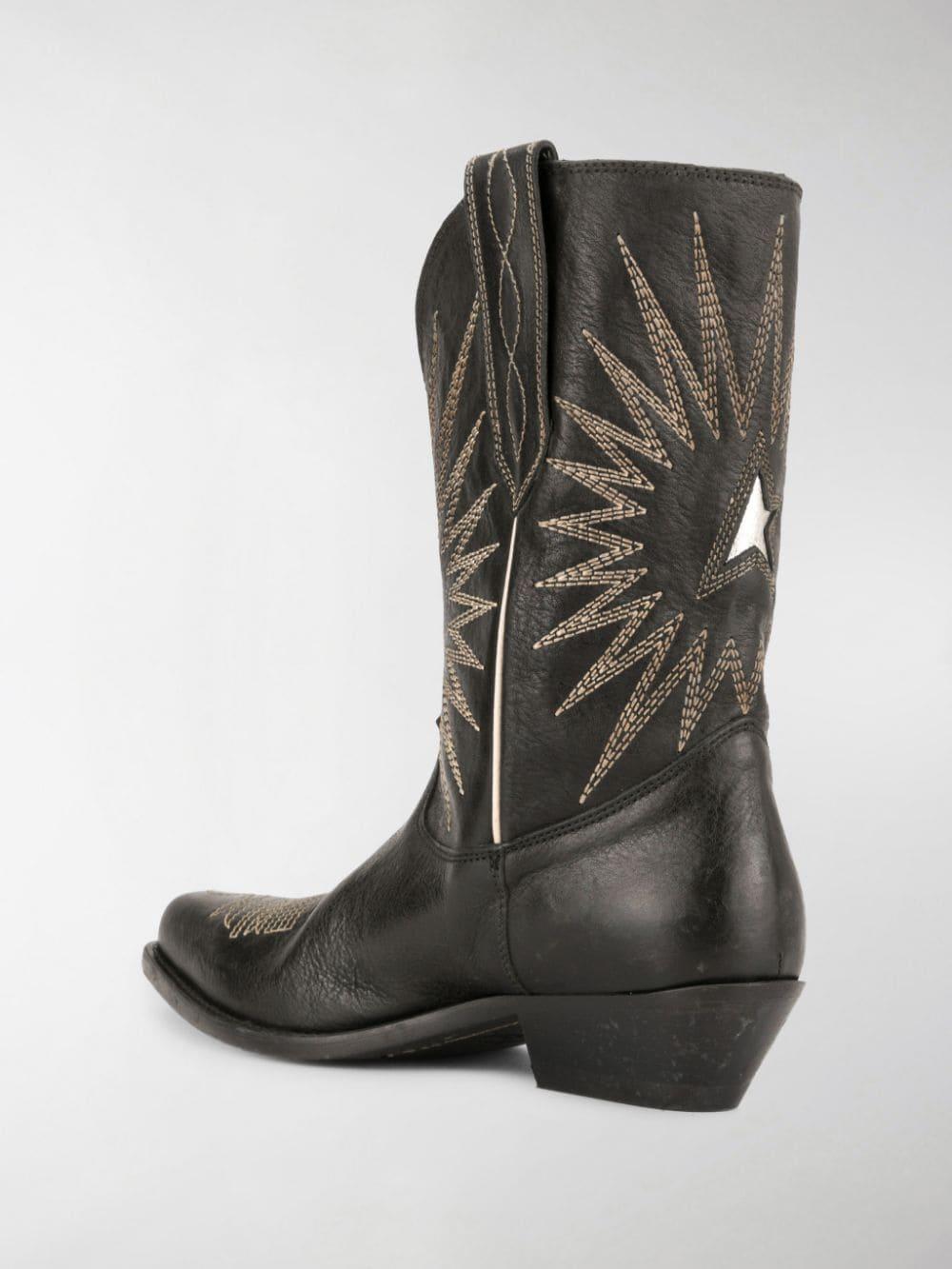 Golden Goose Deluxe Brand Goose Wish Star Cowboy Boots in Black Lyst