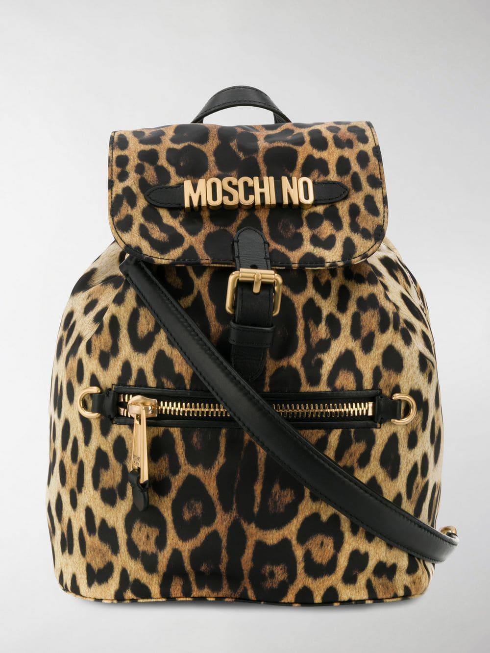 moschino leopard backpack