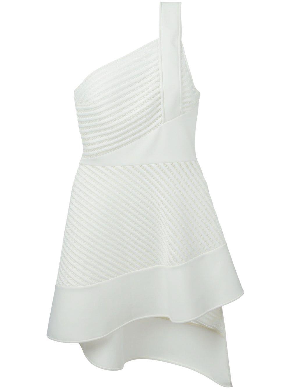 David Koma One Shoulder Asymmetric Dress in White | Lyst
