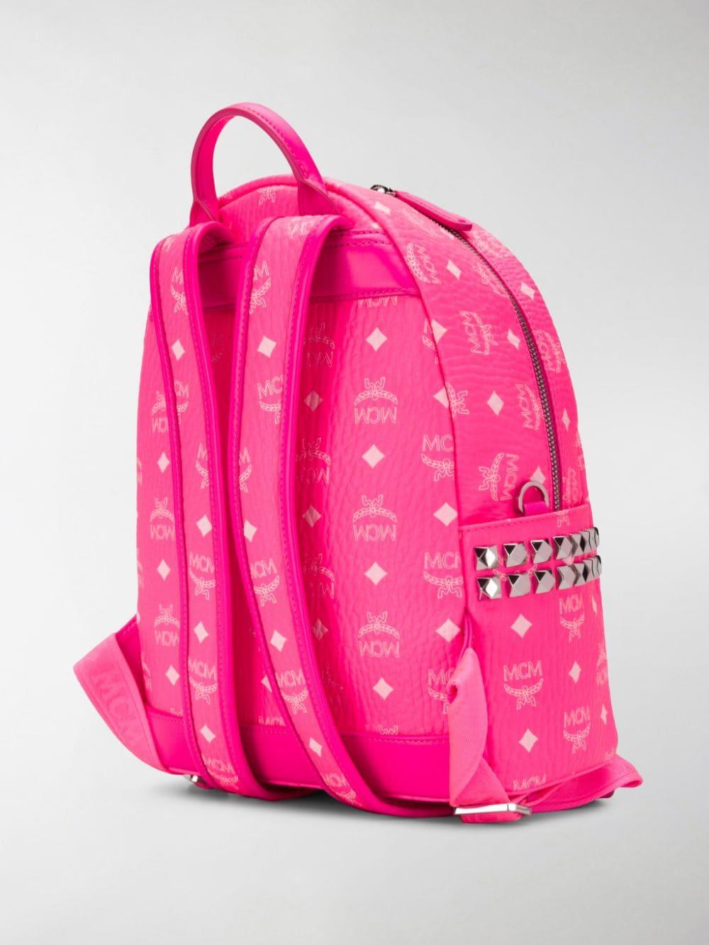 neon pink mcm backpack