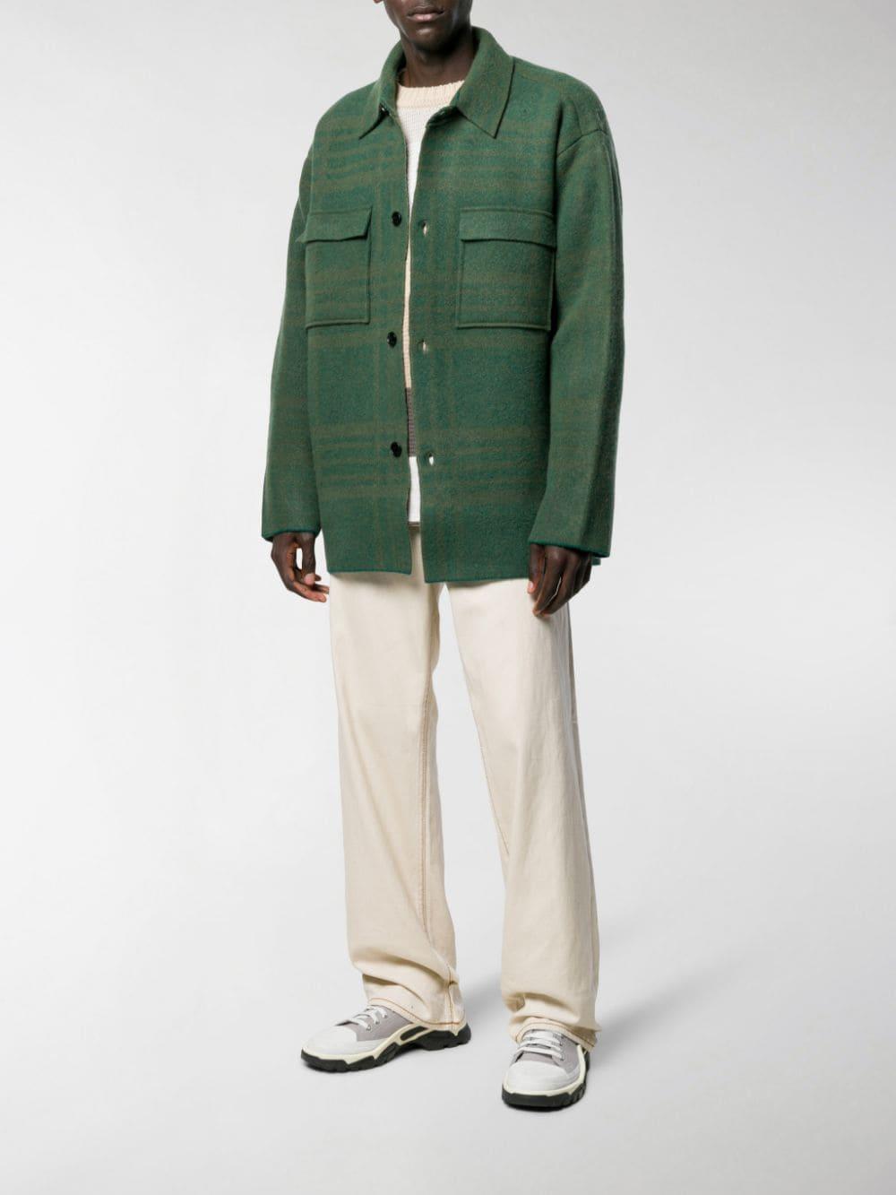 Jacquemus Checked Shirt Jacket in Green 