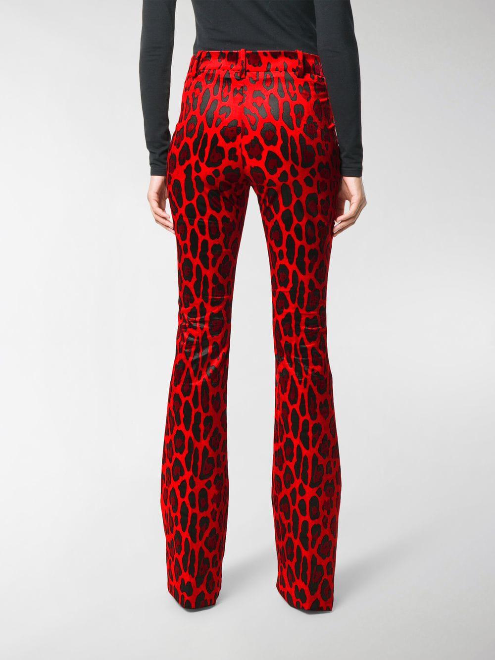 Tom Ford Cheetah Printed Trousers in Red | Lyst