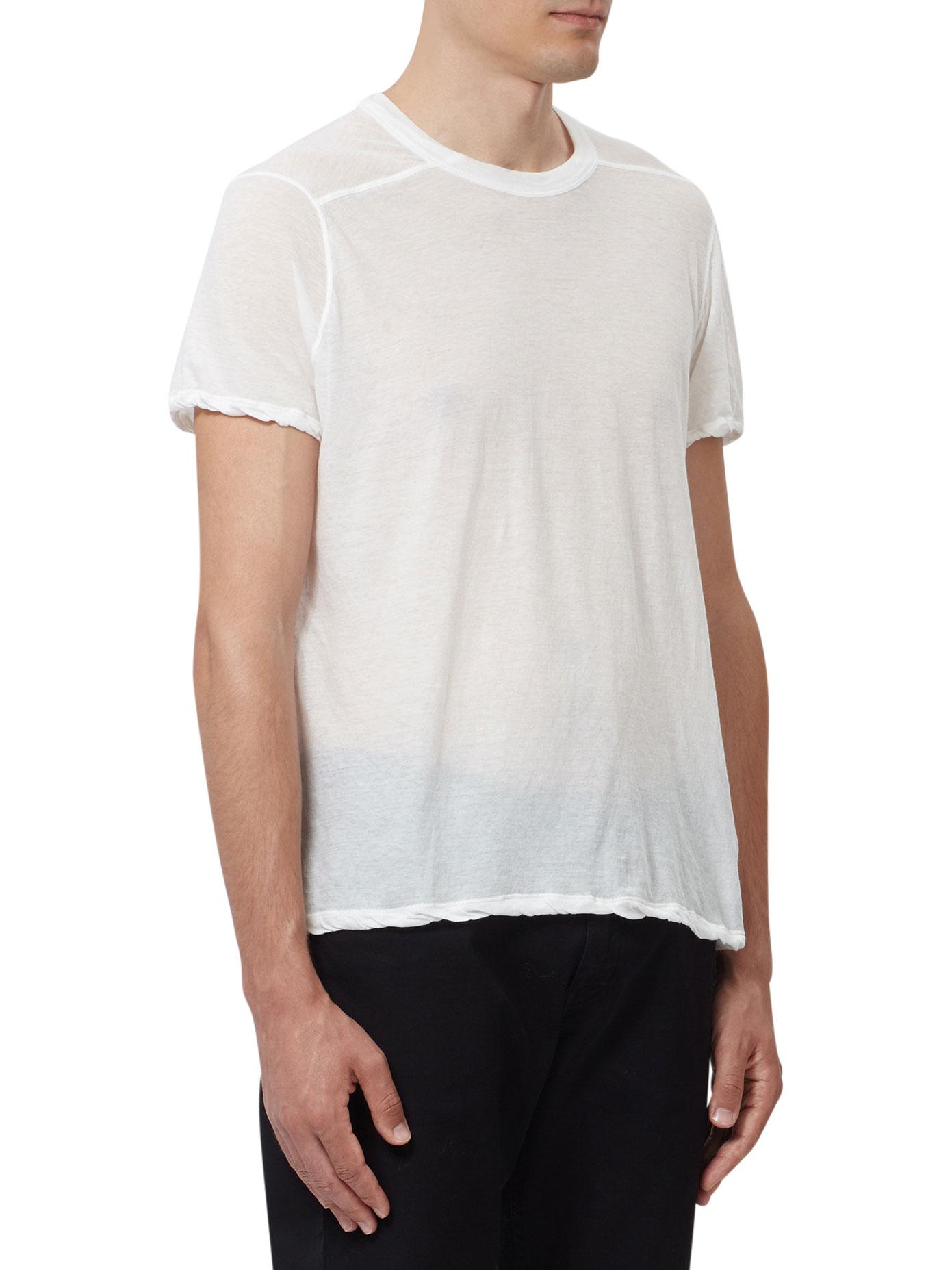 Døde i verden tandpine ned Rick Owens Semi Transparent Cotton T-shirt in White for Men | Lyst