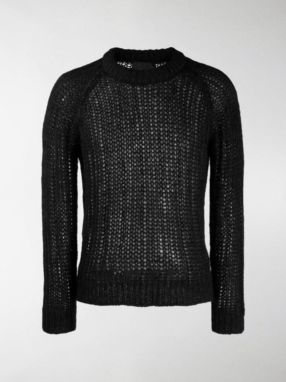 Prada Wool Chunky Knit Sweater in Black for Men - Save 24% - Lyst