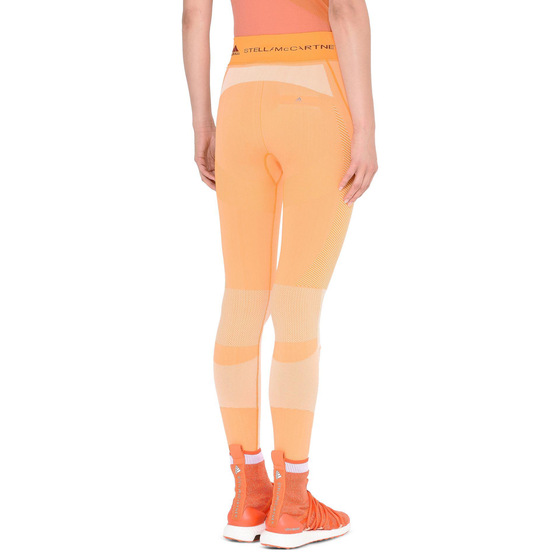 adidas stella mccartney orange leggings